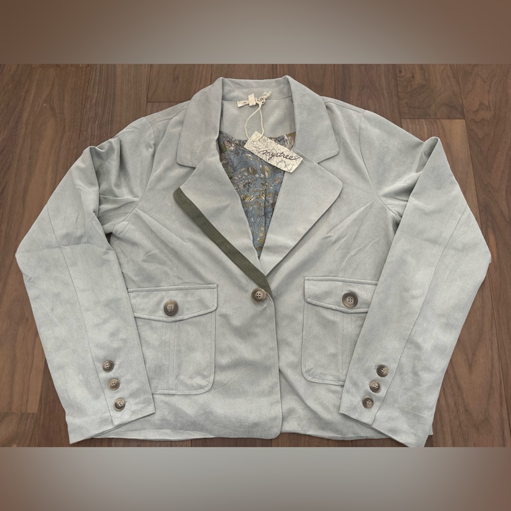 Mystree Soft Gray Women's Blazer - Picture 5 of 9